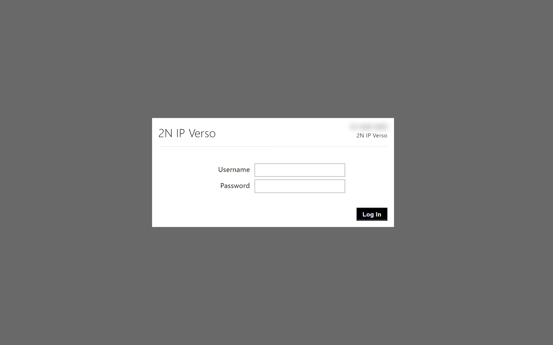 Login page of a 2N OS device