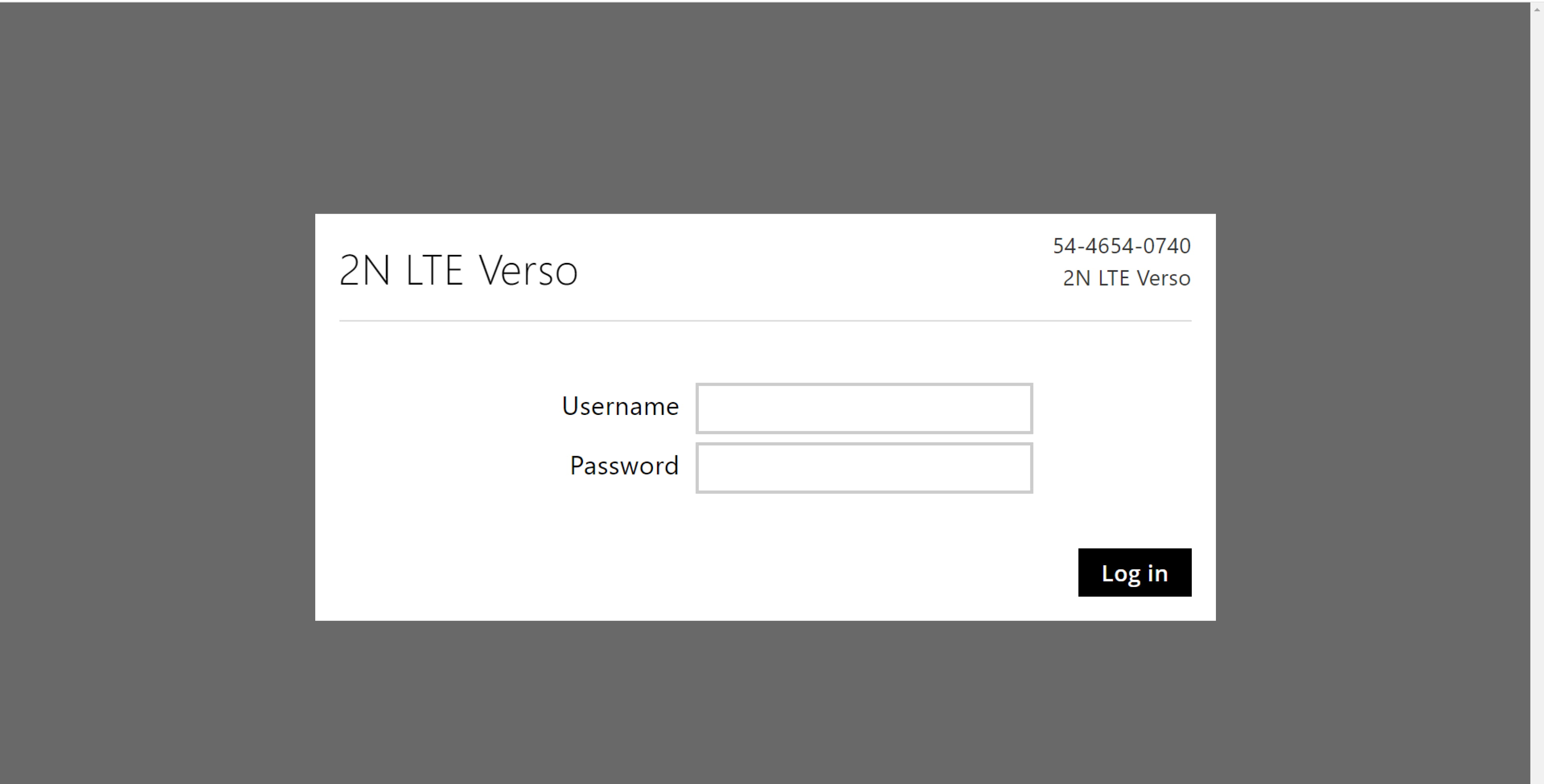 LTE Verso web interface