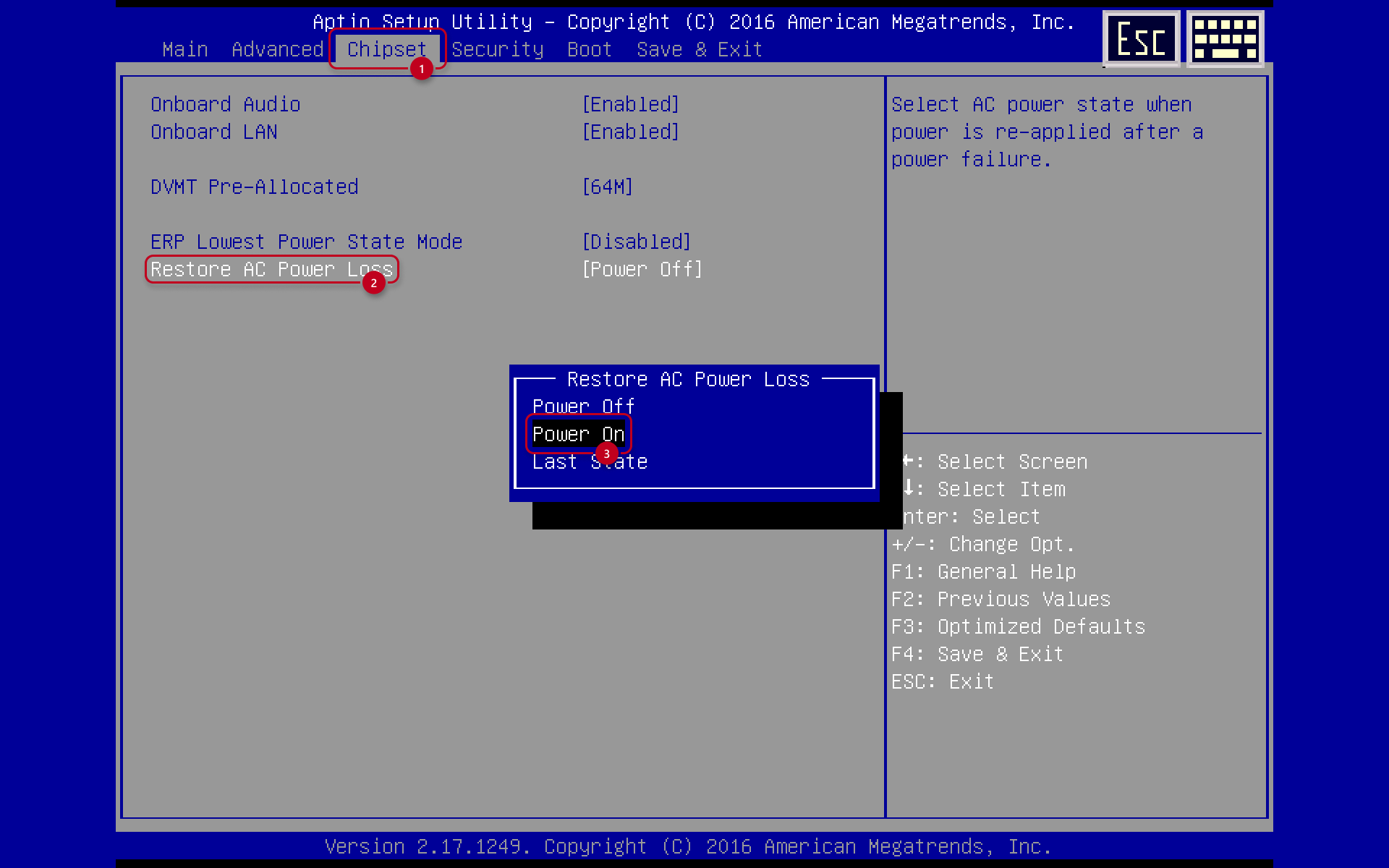 Chipset screen of 2N Access Commander box
