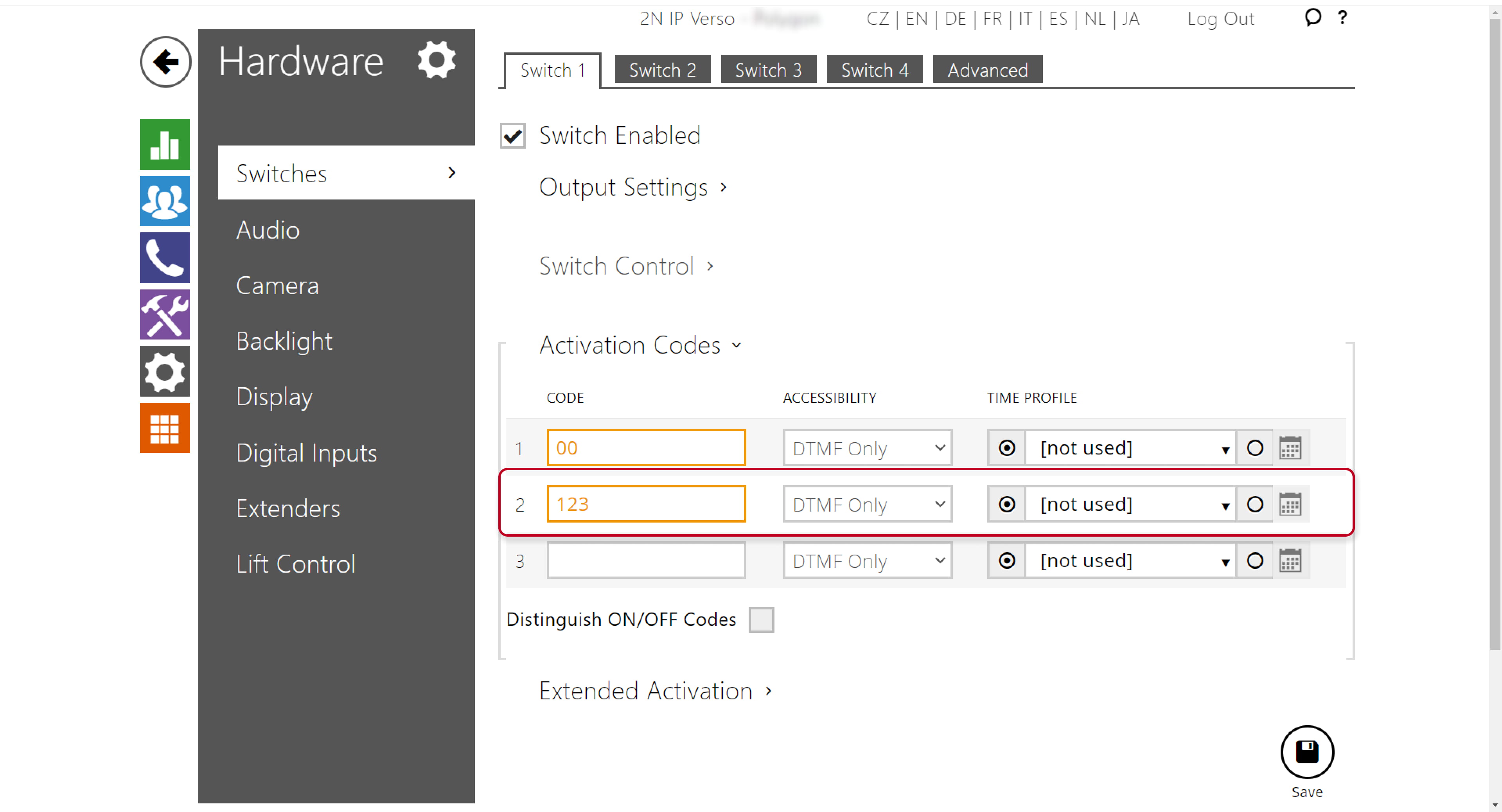 Activation codes