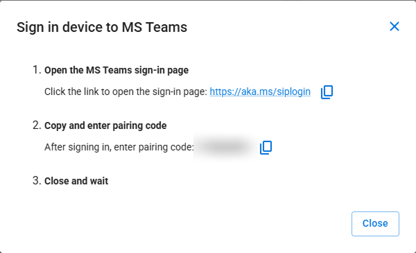 MS Teams Pairing