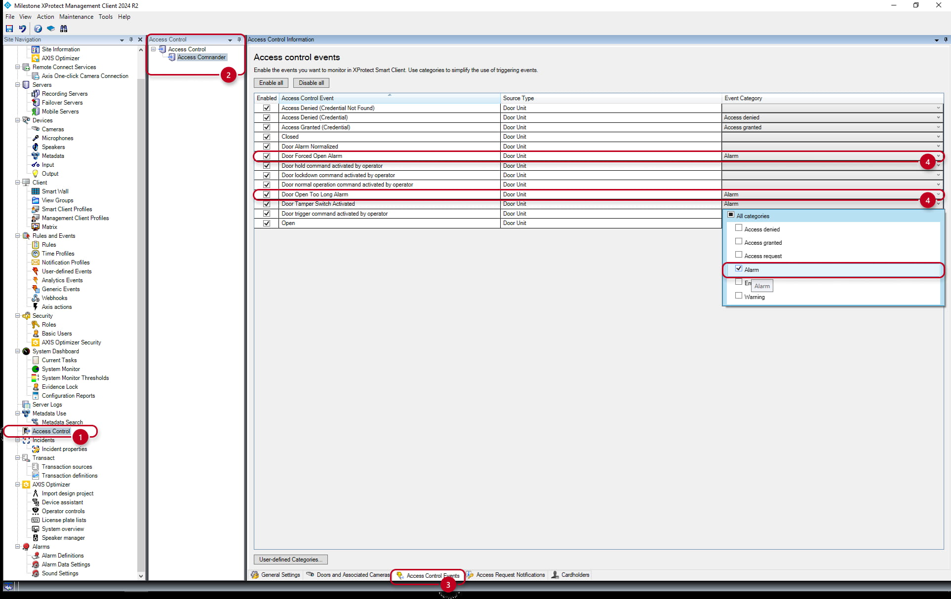 Milestone Alarm Manager Setup