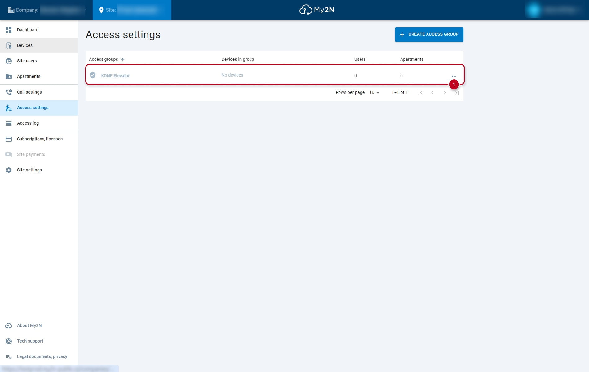 Configuring access group