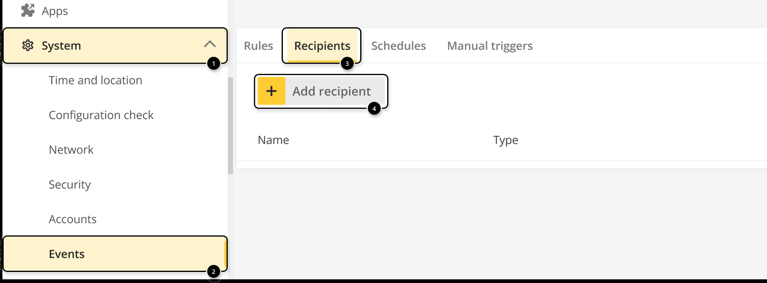 Axis network intercom - add recipient