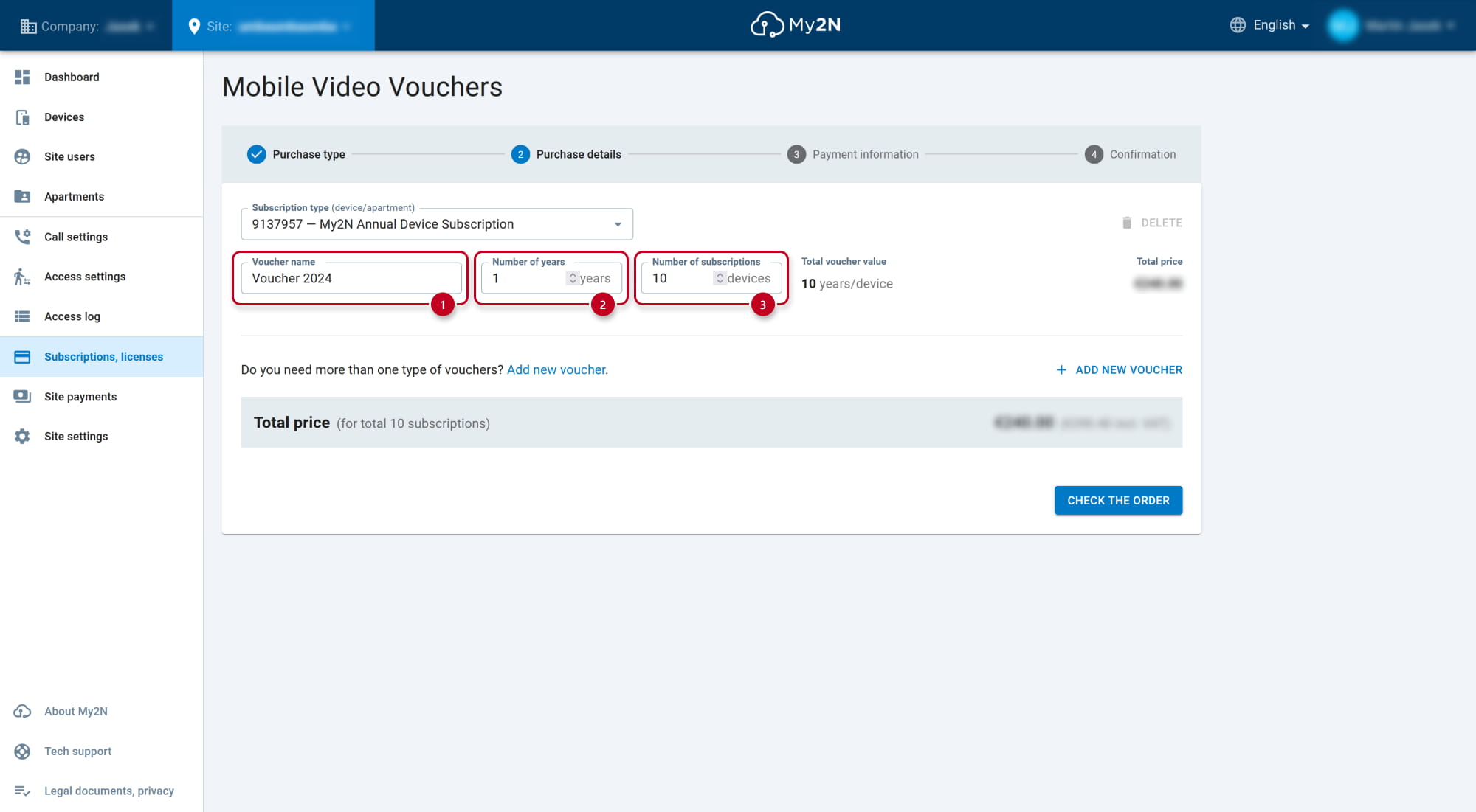 My2N - Subscriptions - 2N Mobile Video Vouchers - Annual Device Subscription