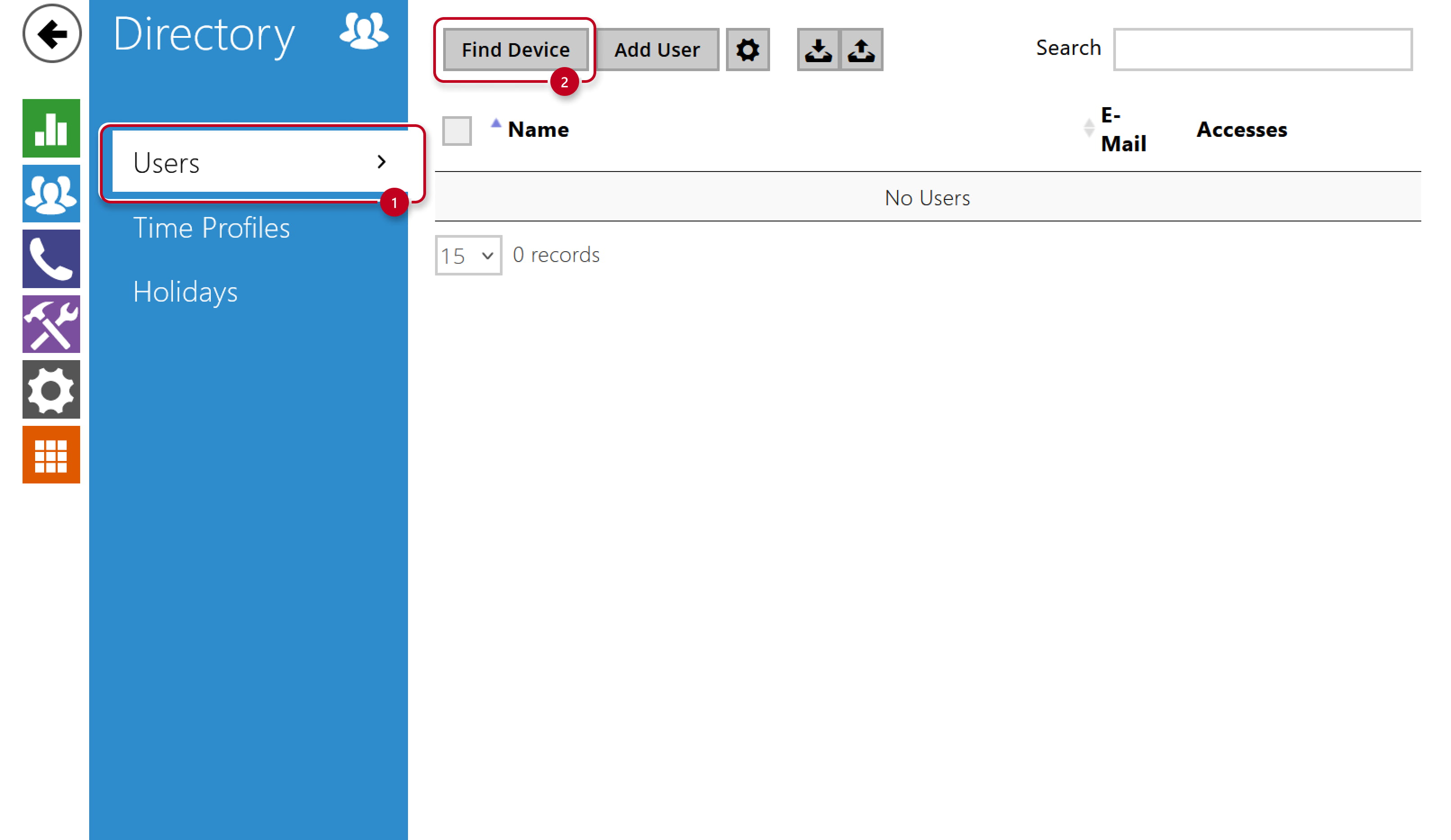 2N IP Intercom - Directory - Users - Find Device