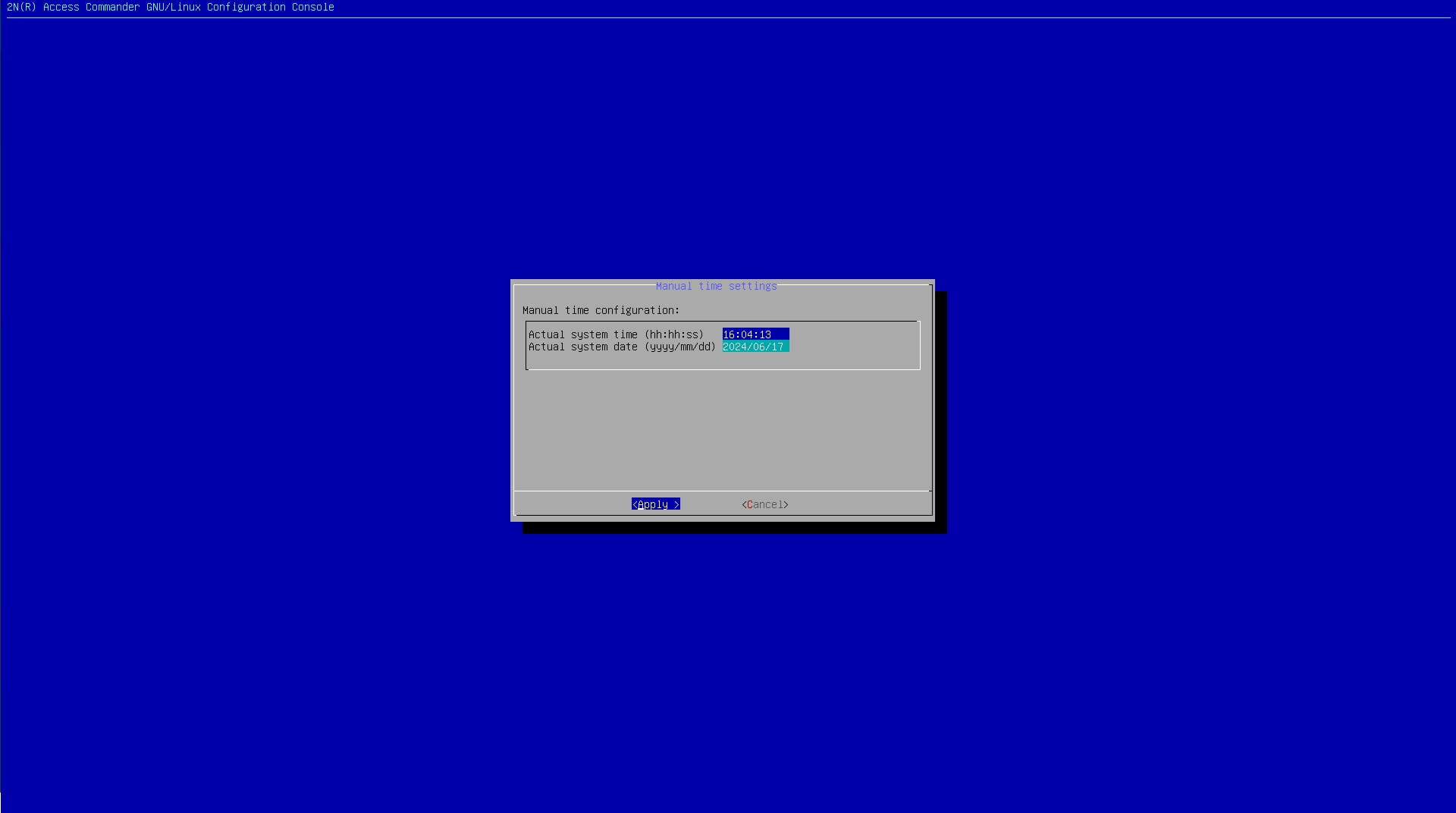 Access Commander Console Manual System Time Settings