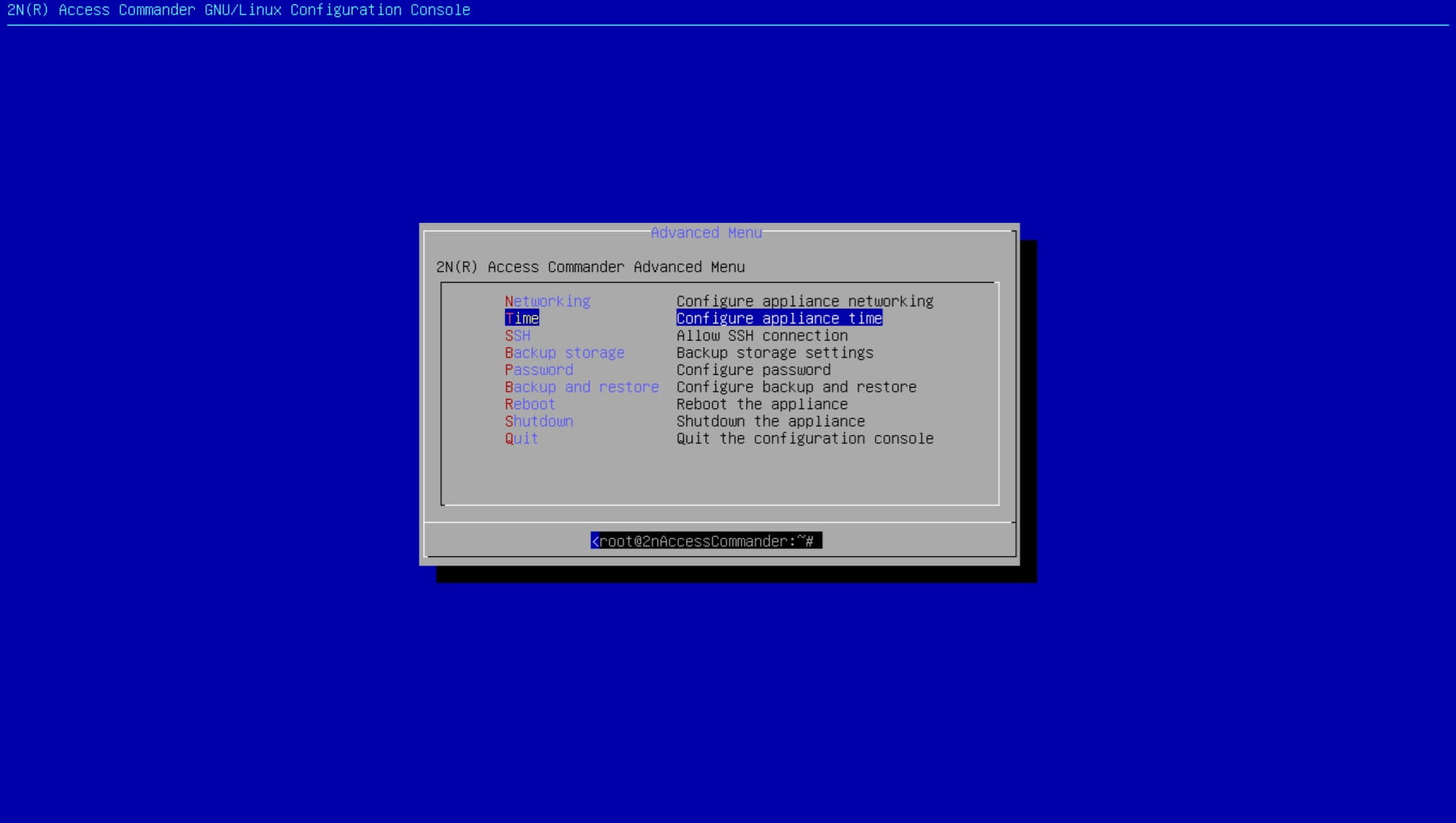Access Commander Console Time Configuration