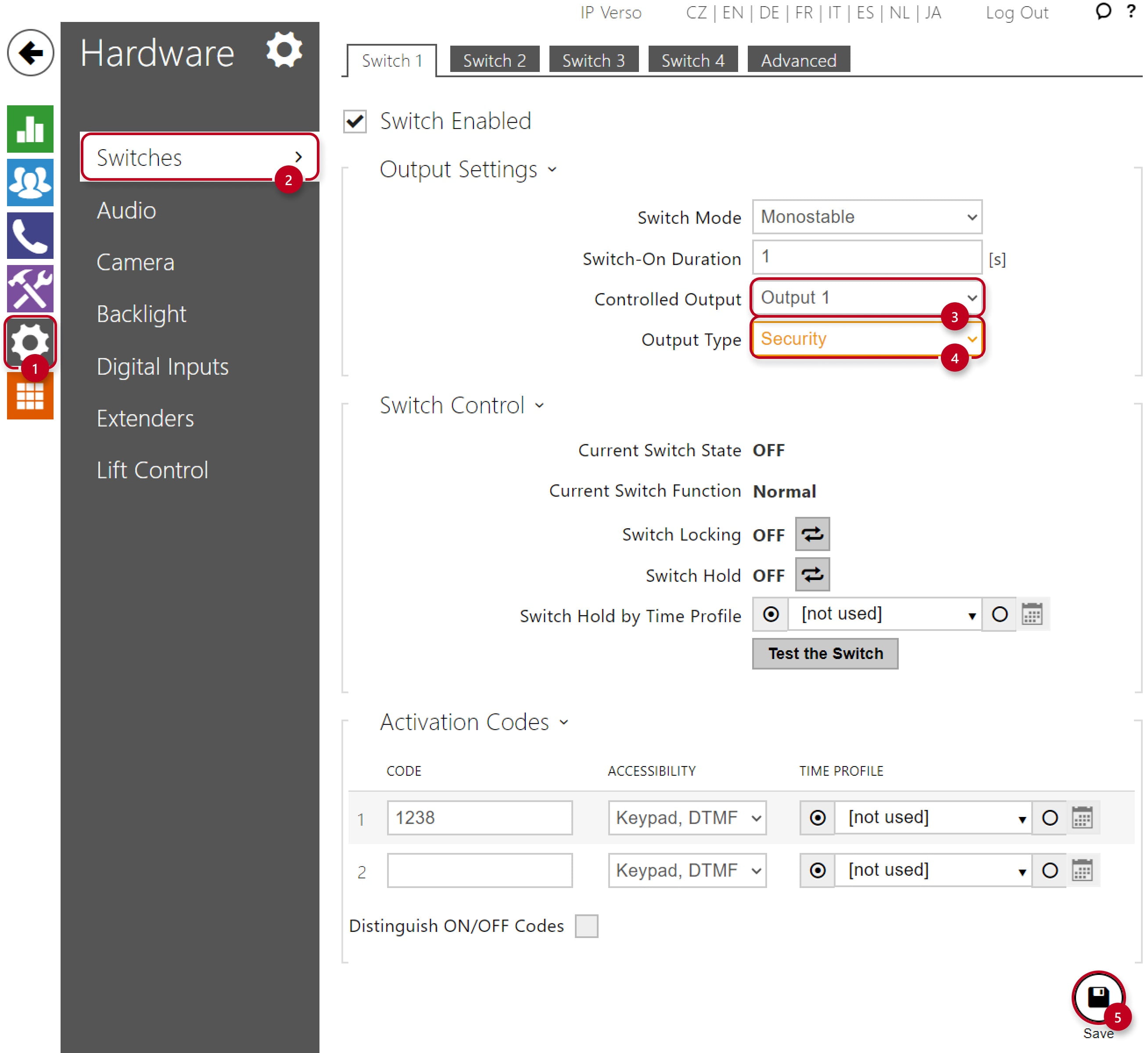 2N IP Intercom Security Relay Configuration
