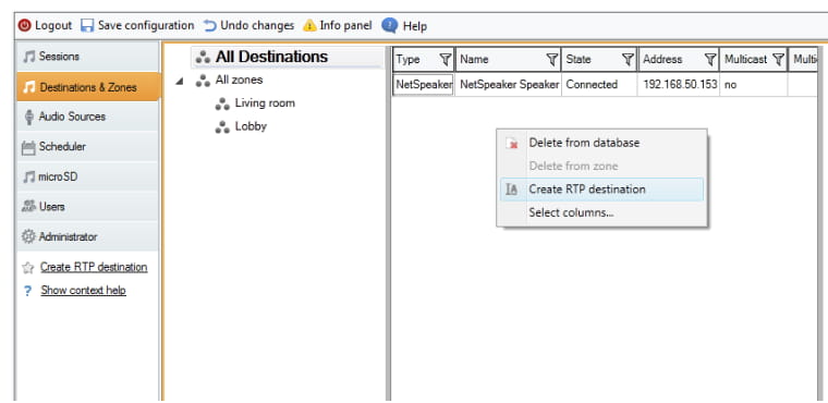 2N_IP_Audio_Control_Panel_Create_RTP_destination