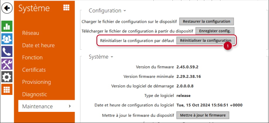 software factory reset of a 2N Clip