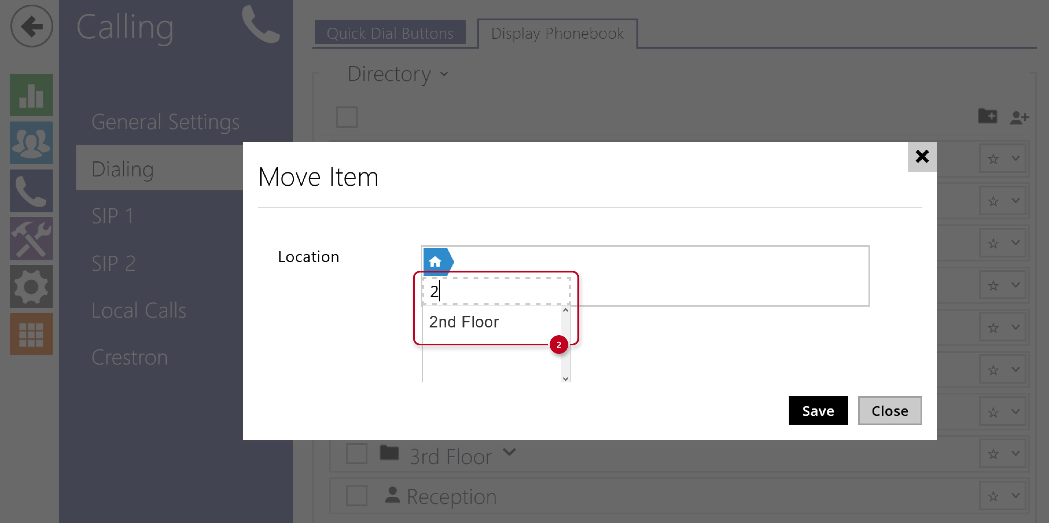2N IP Verso - Calling - Dialing - Phonebook - Move user