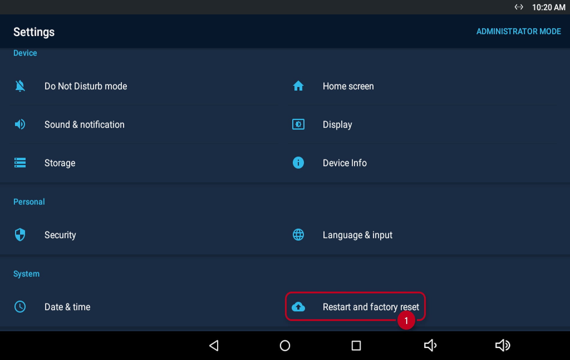 How to restart the Indoor Touch 2.0