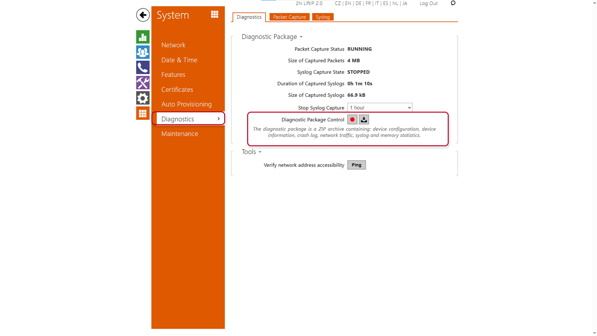 Lift IP 2.0 networks/logs