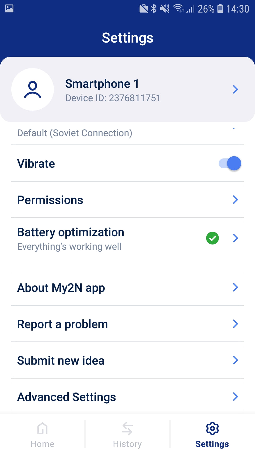 Correct Registration Settings