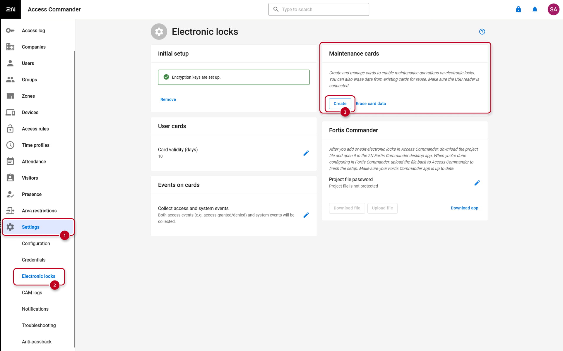 Crear tarjeta de mantenimiento