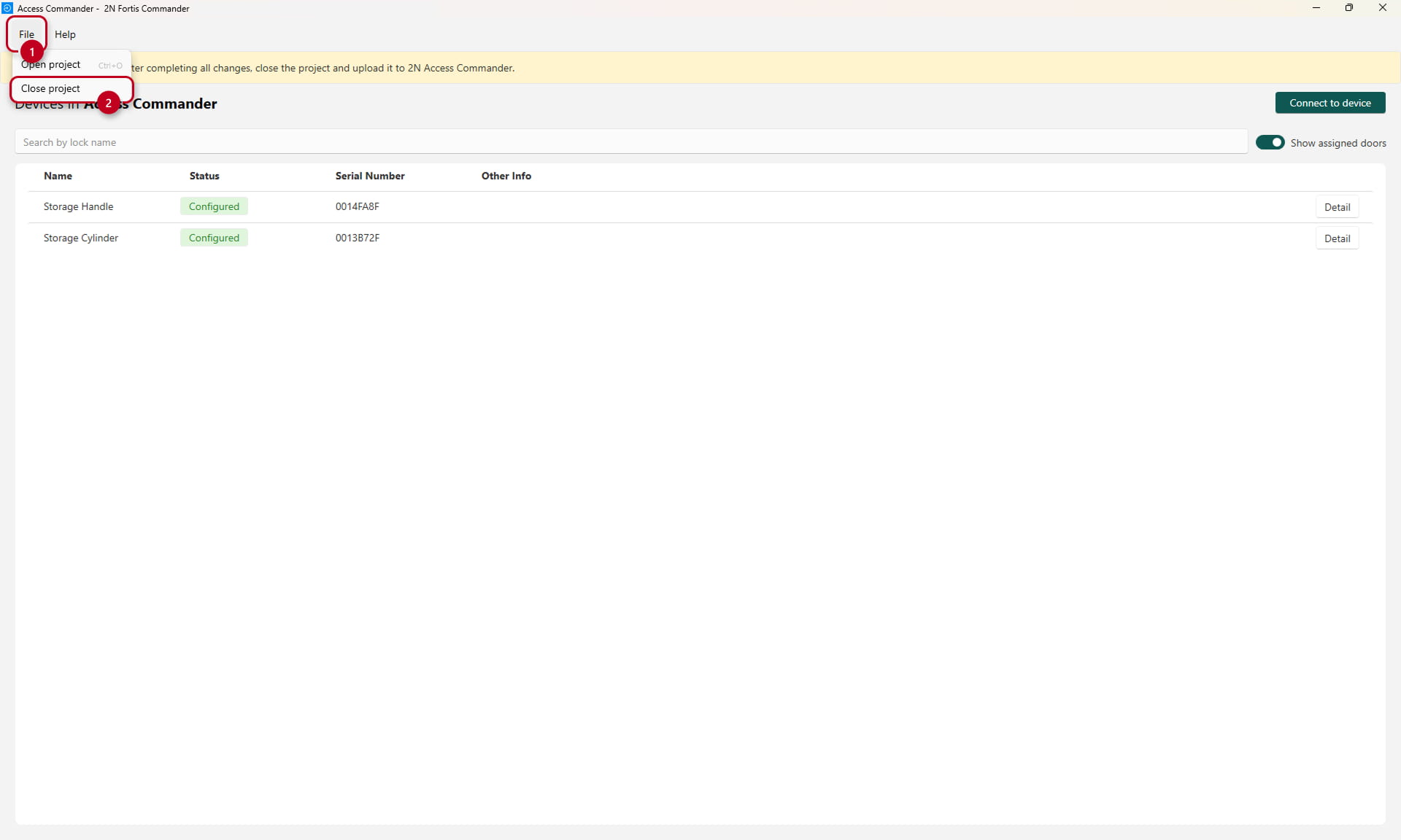 Cerrar proyecto
