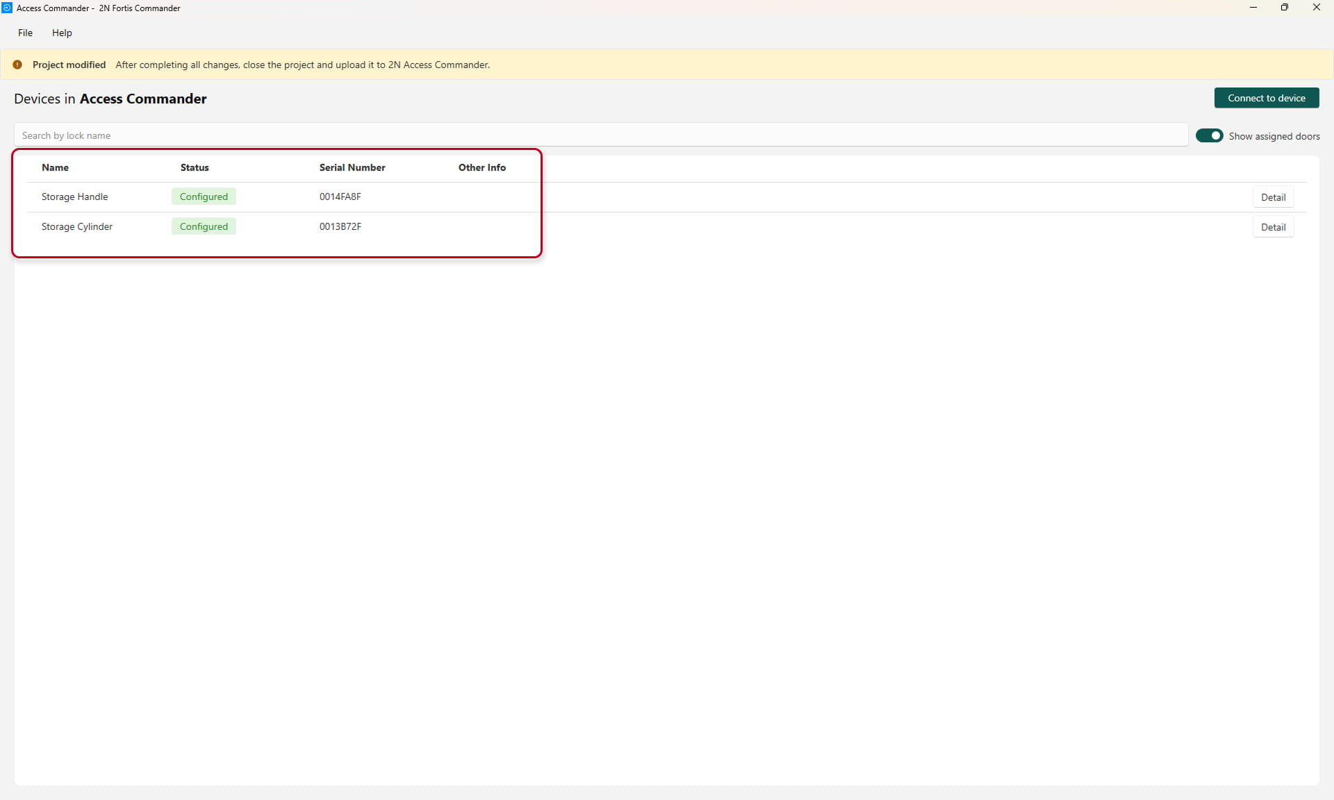 Lista configurada