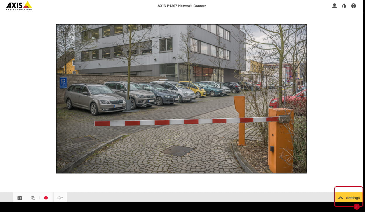 Axis network camera - settings