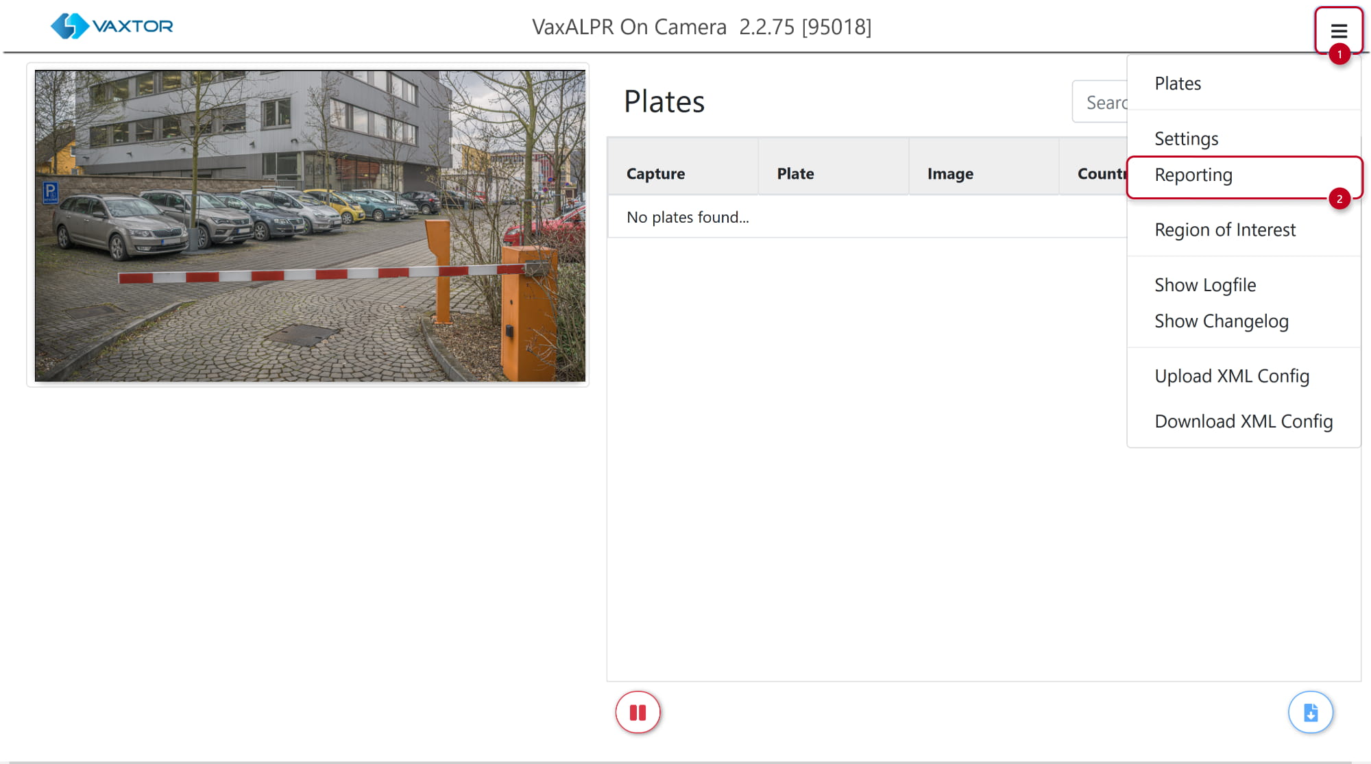 VaxALPR - Go to Reporting