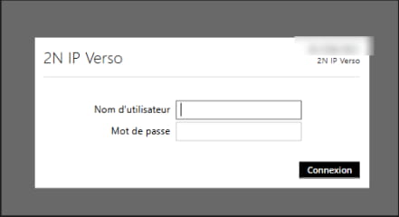 IP Verso 2.0 login page with SN blurred