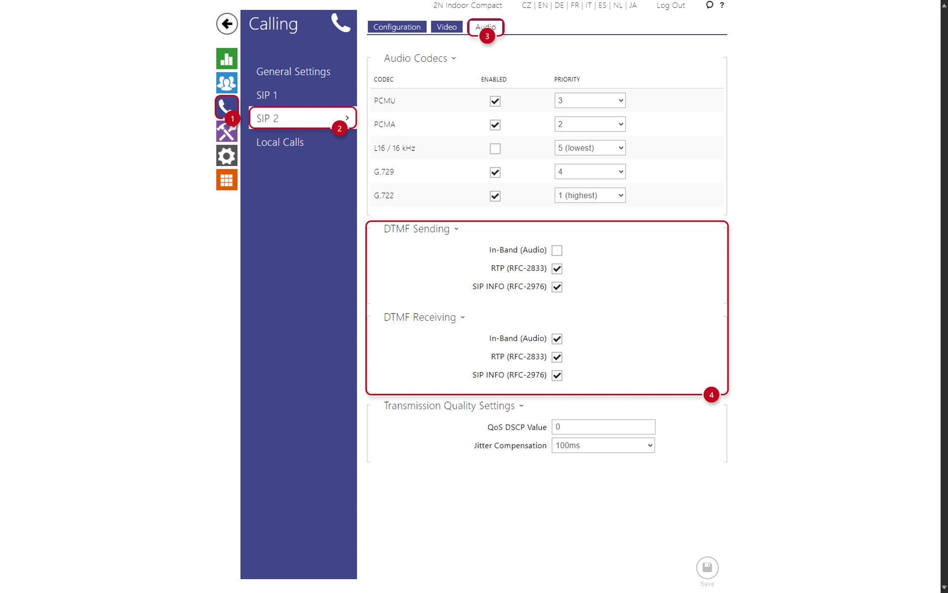 Configuración desbloqueo 2N OS