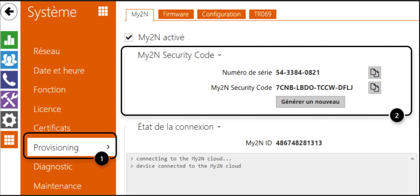 Security code in IP intercom´s web management