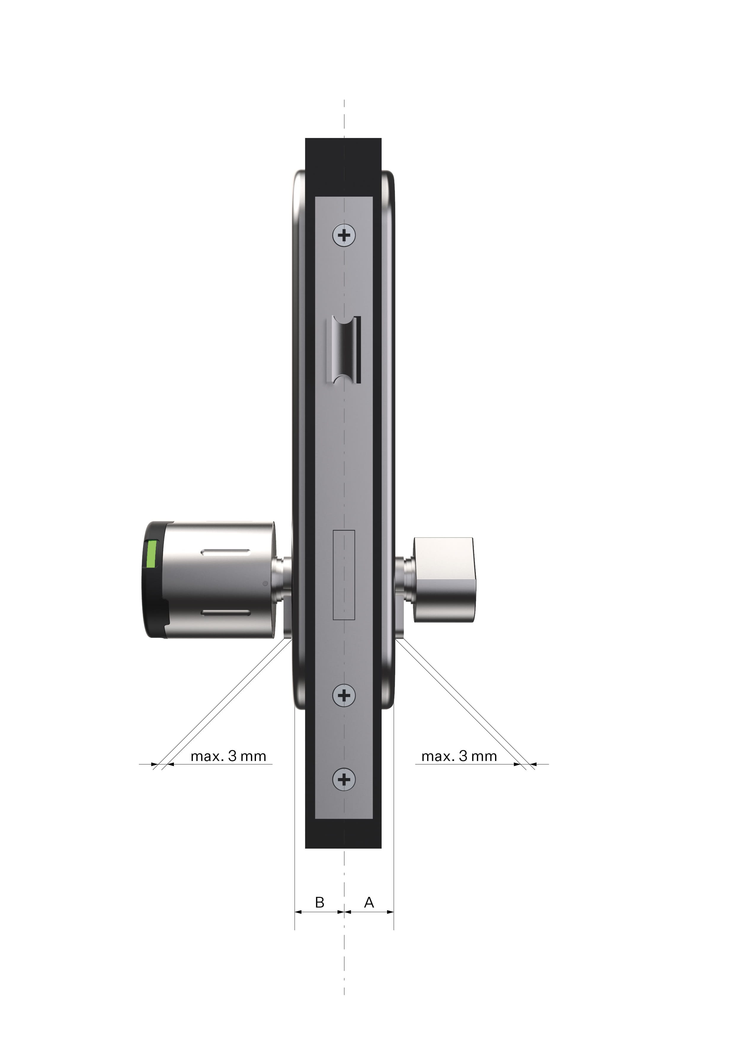 Door with backplate