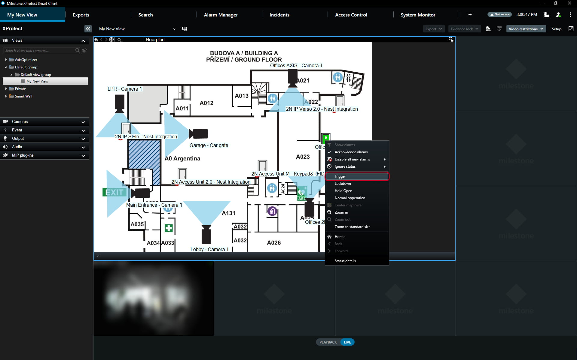 Live Interface Door Actions