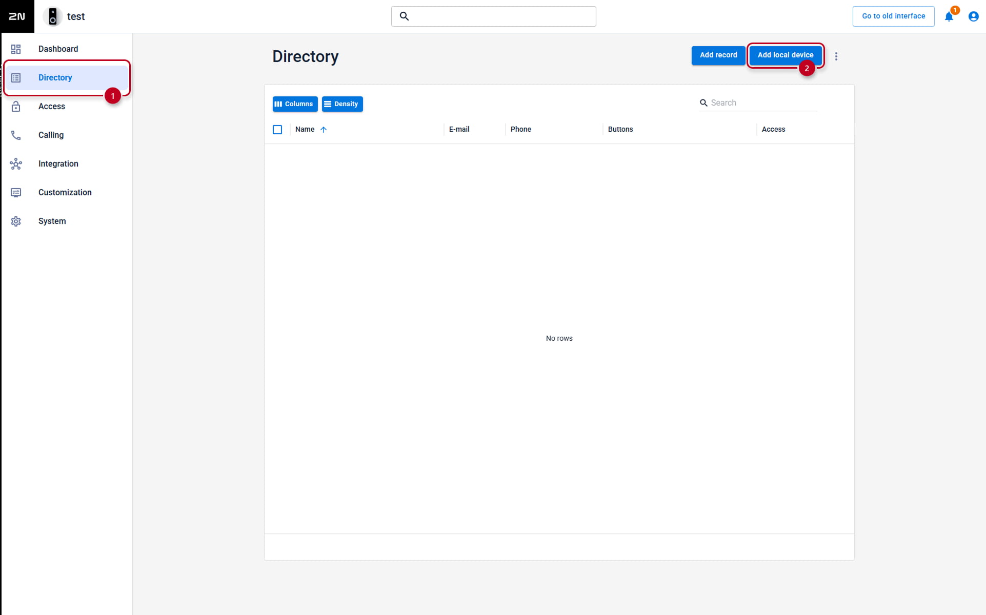 2N IP Intercom - Directory - Add local device