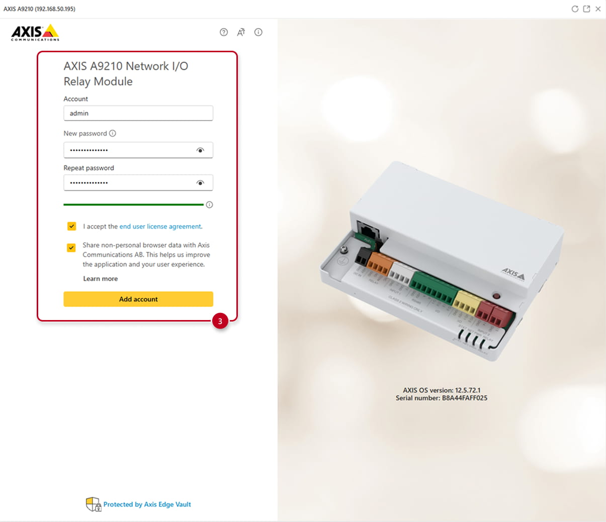 Axis Relay Account Creation