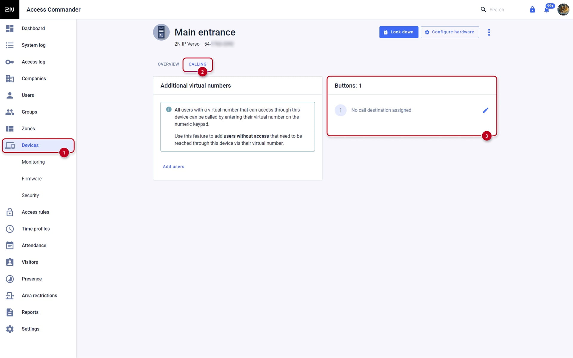 Access Commander Device Button Management