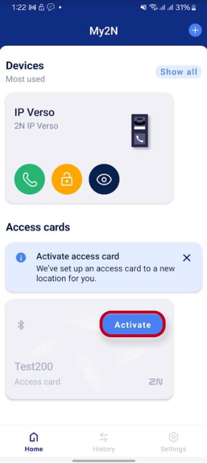activating the access