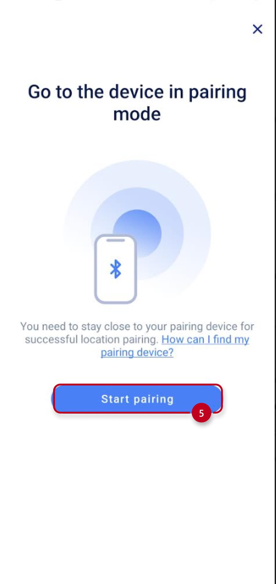pairing on the app 3