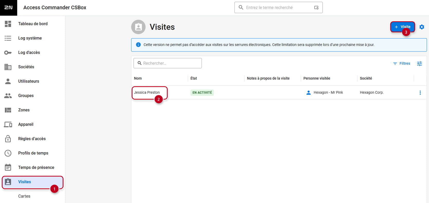 2N Access Commander - Visites