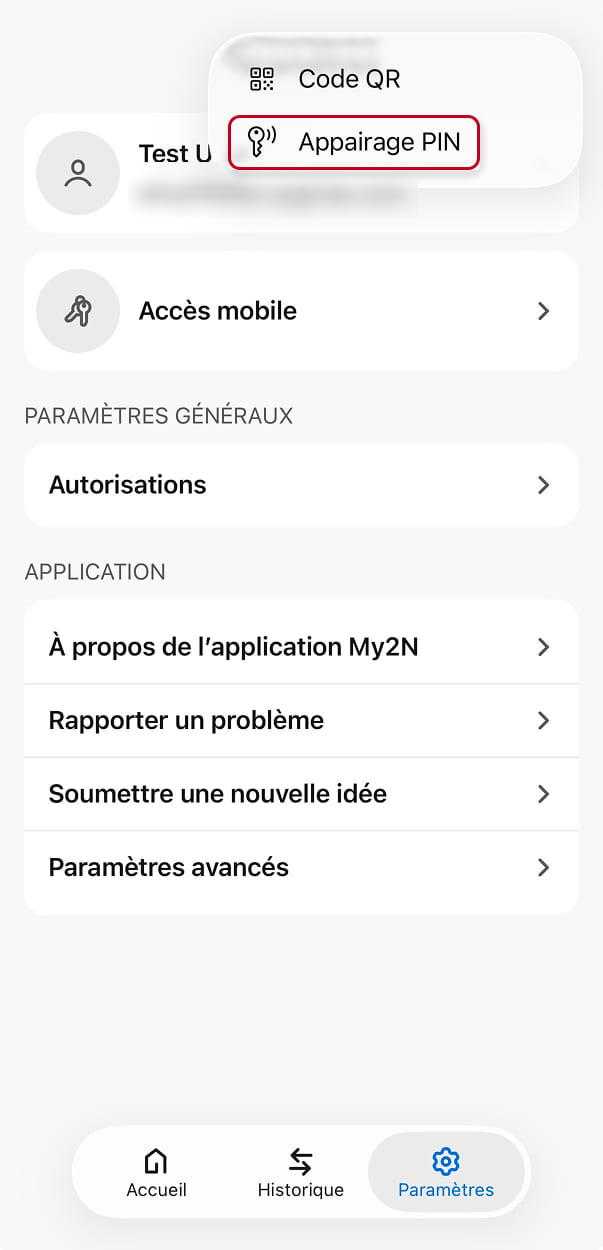 Procédure d’appairage dans l’application My2N (1)