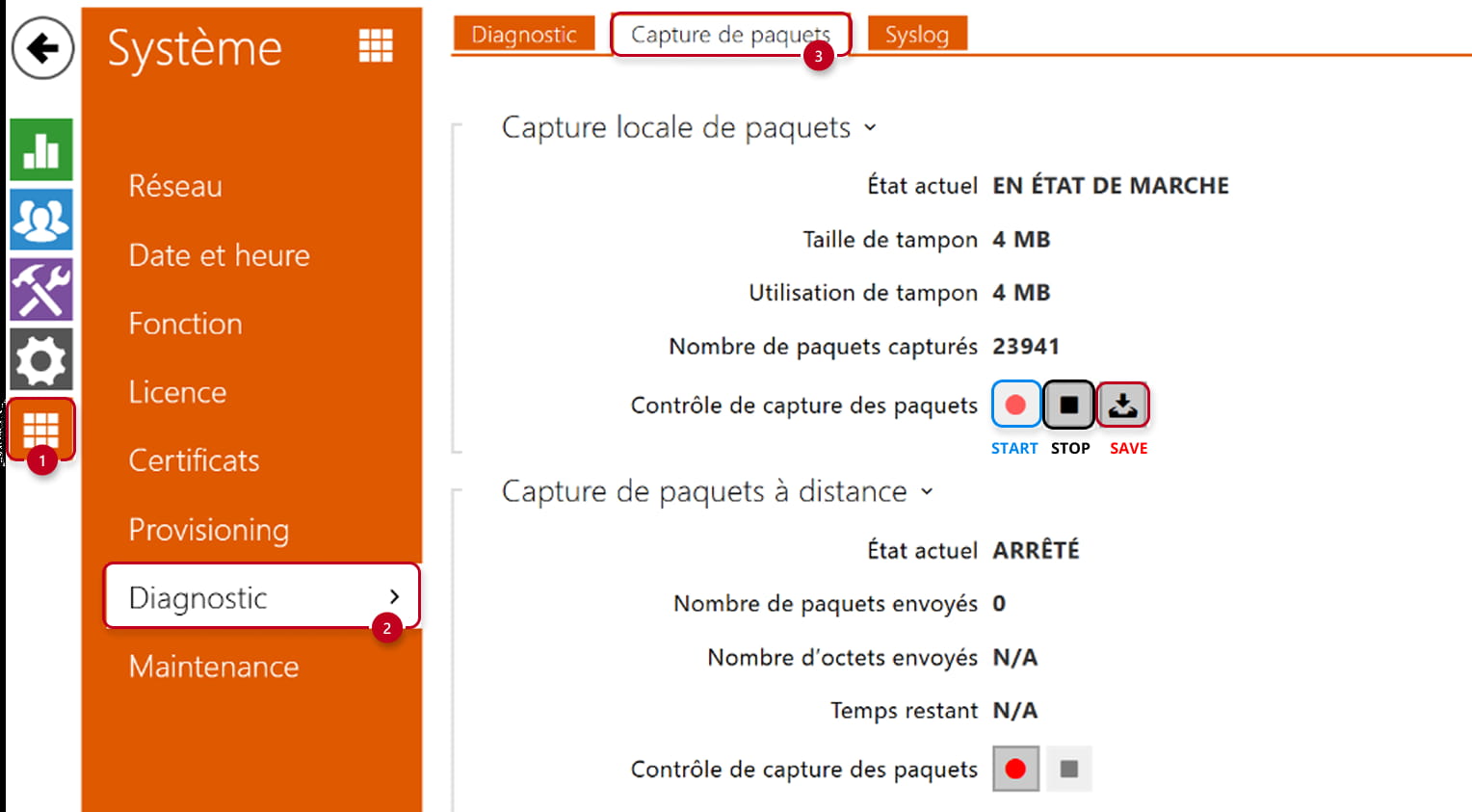 Capture de la trace Wireshark – 2N Access Unit 2.0