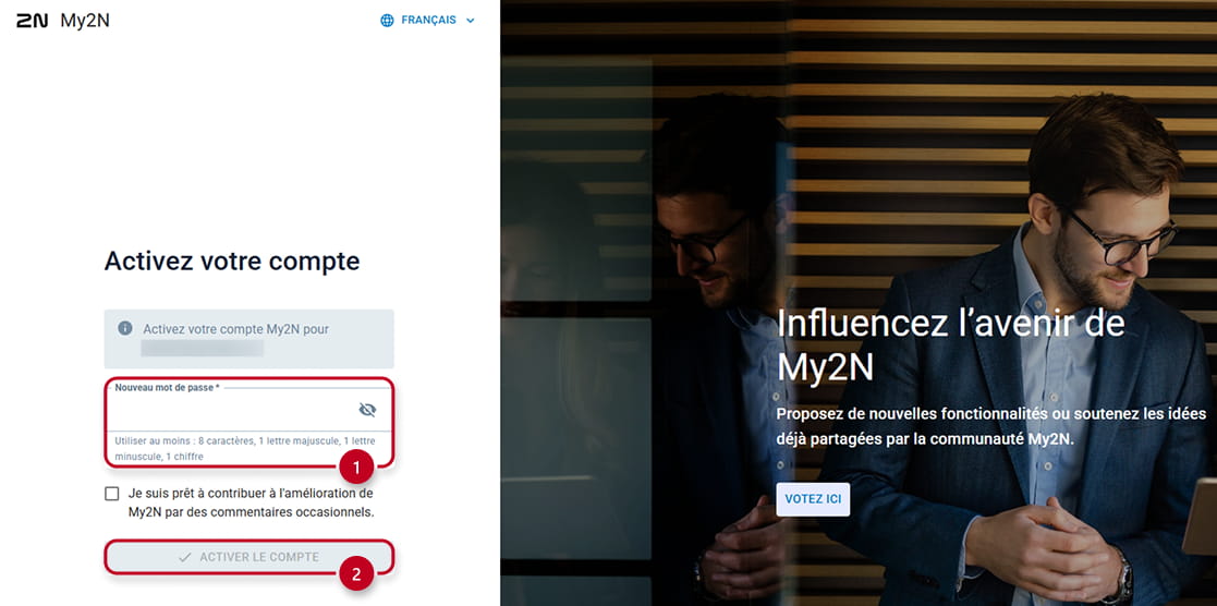 My2N - Activation du compte