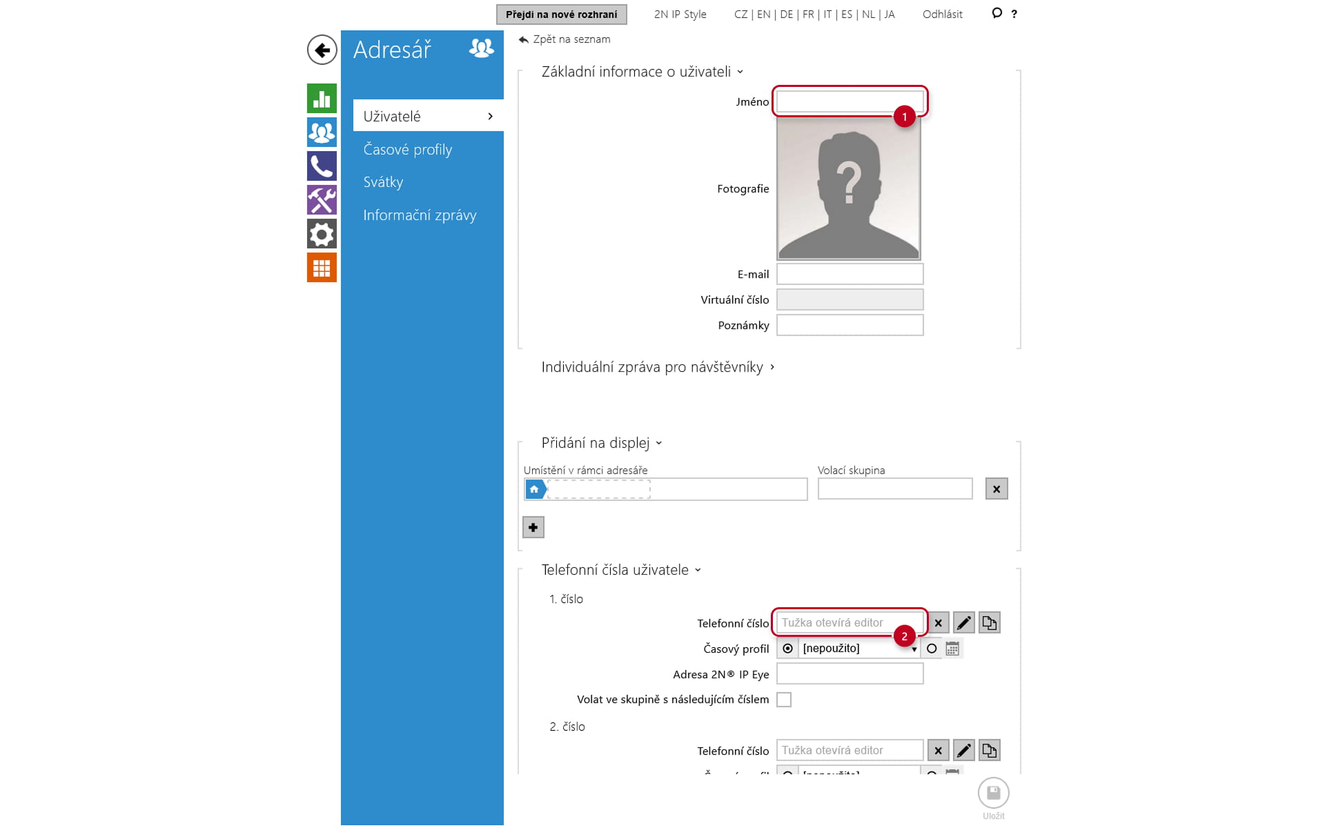Doplnění telefonního čísla MS Teams