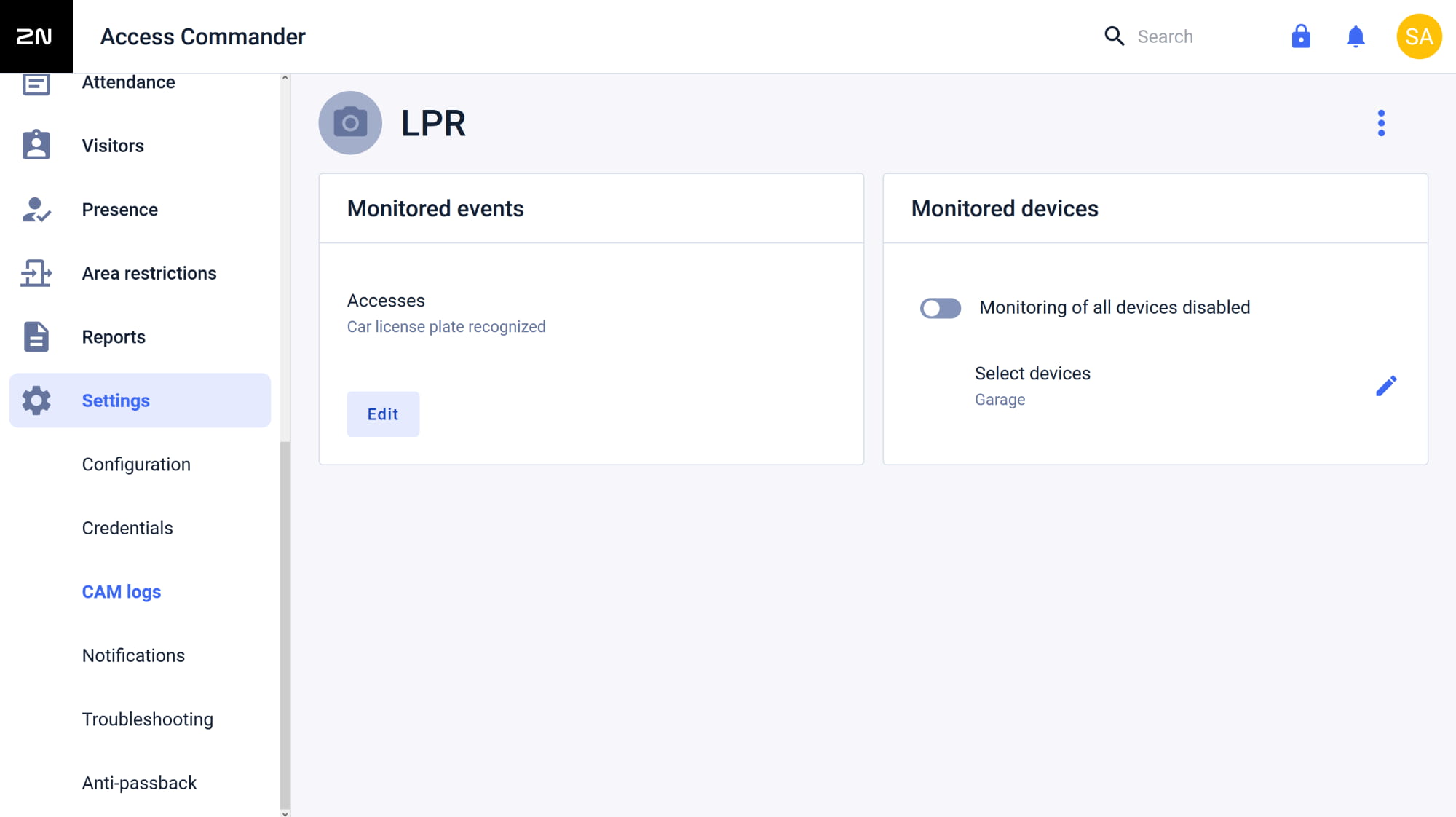 2N Access Commander - Settings - CAM logs - ready to go