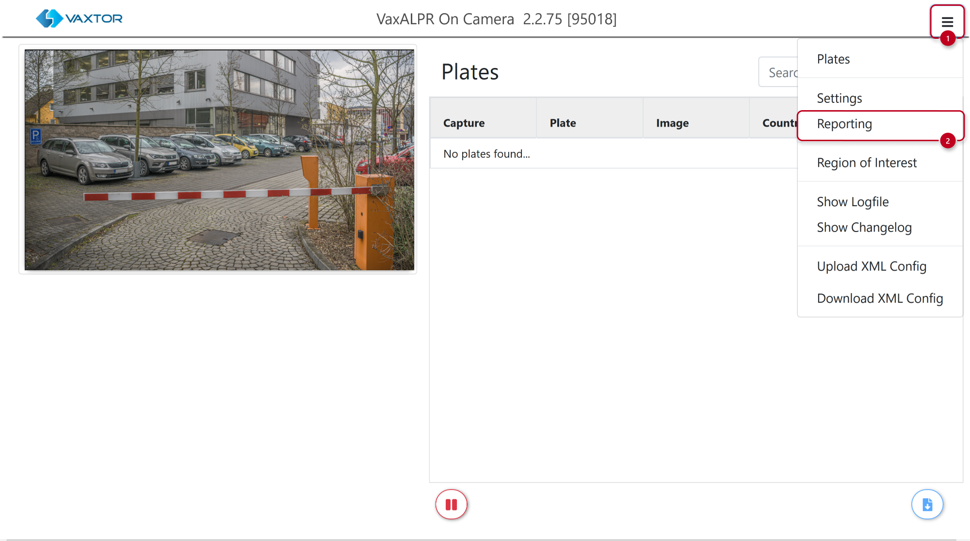 VaxALPR - Go to Reporting