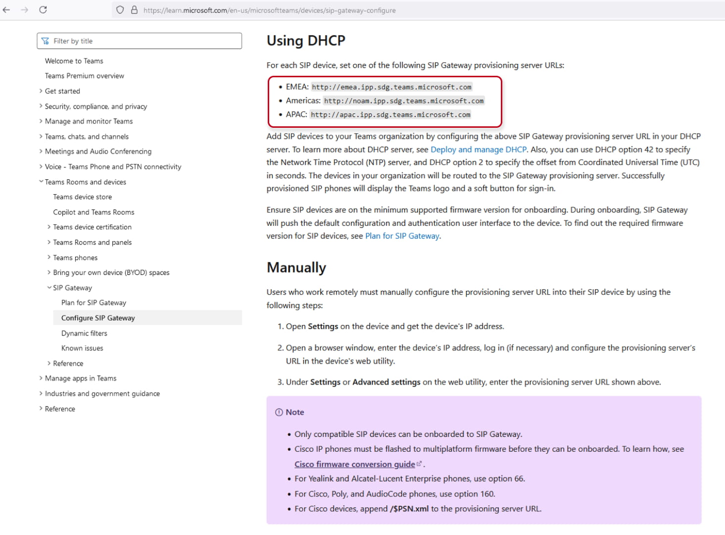 Microsoft Provisioning servers