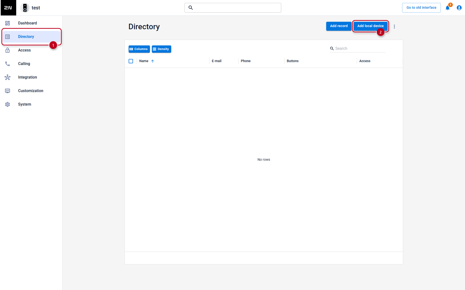 2N IP Intercom - Directory - Add local device