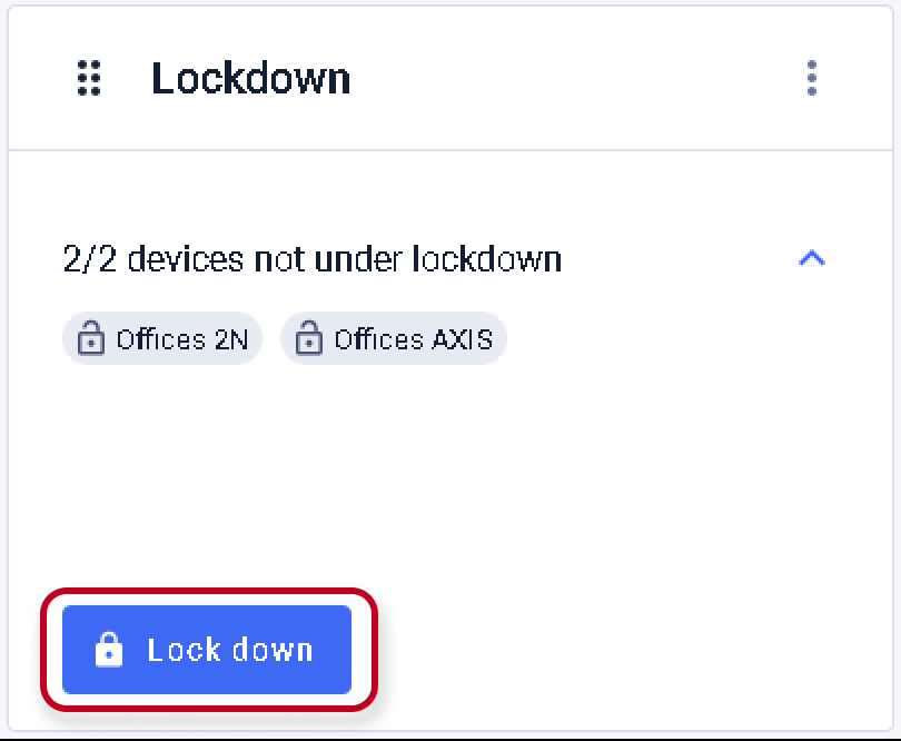 Image showing lockdown feature using widget on Dashboard.