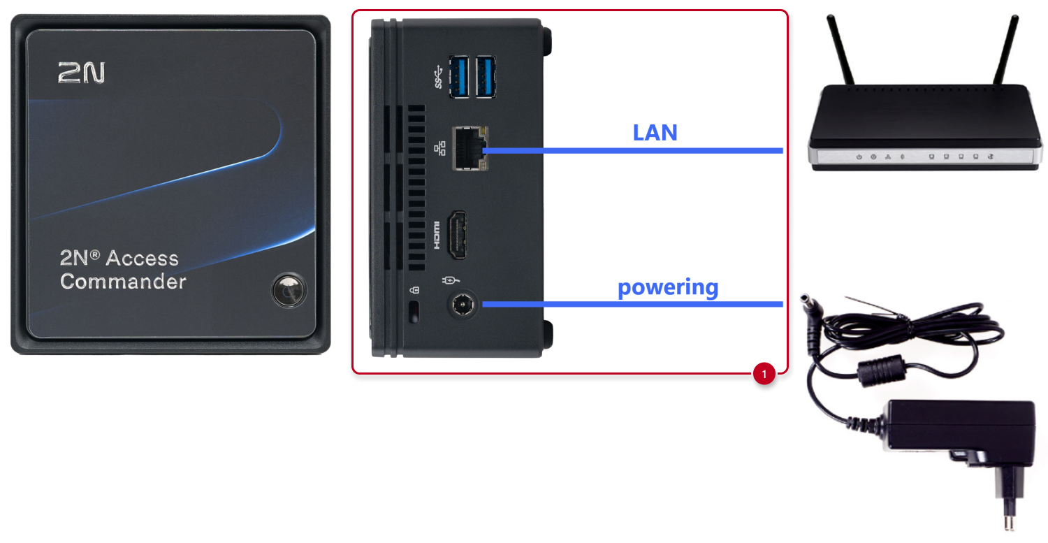 2N Access Commander Box - LAN and powering