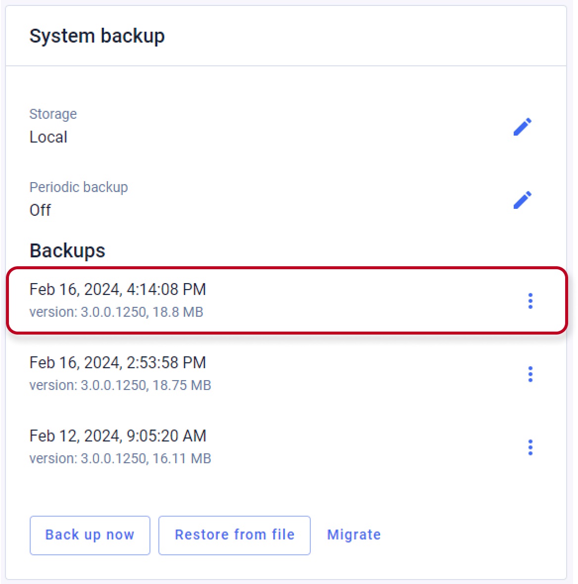 Access Commander Performed Backup Notification