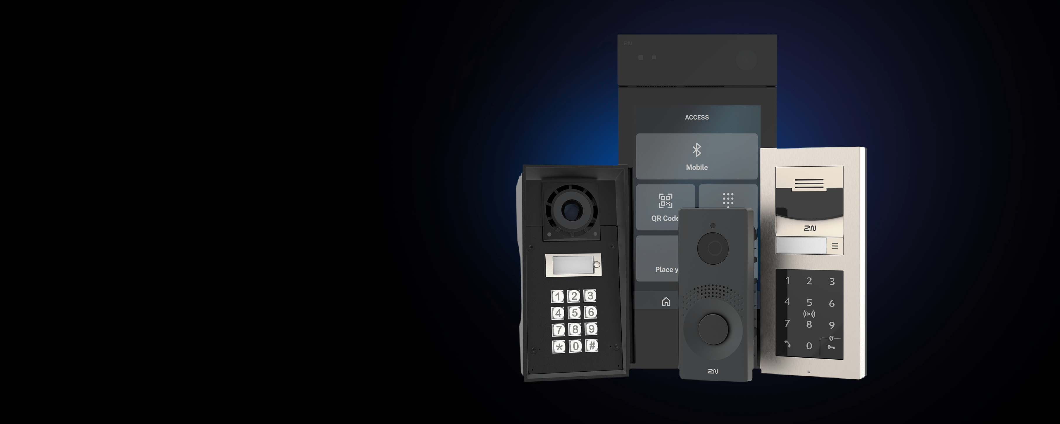 Modern IP intercom systems featuring video communication, smartphone access, QR code credentials, and PIN entry