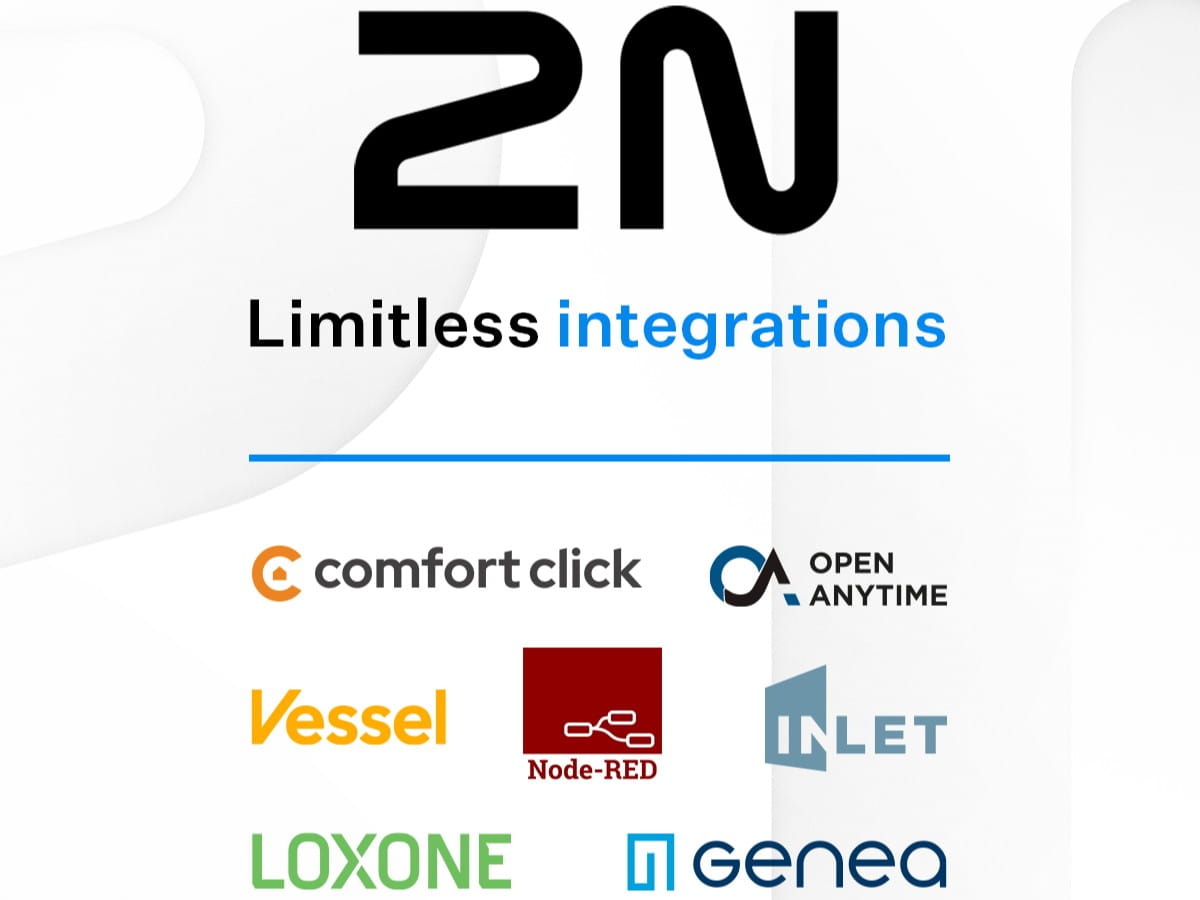 2N-logo met de tekst 'Limitless integrations' boven de logo's van partnerplatforms op een witte achtergrond.