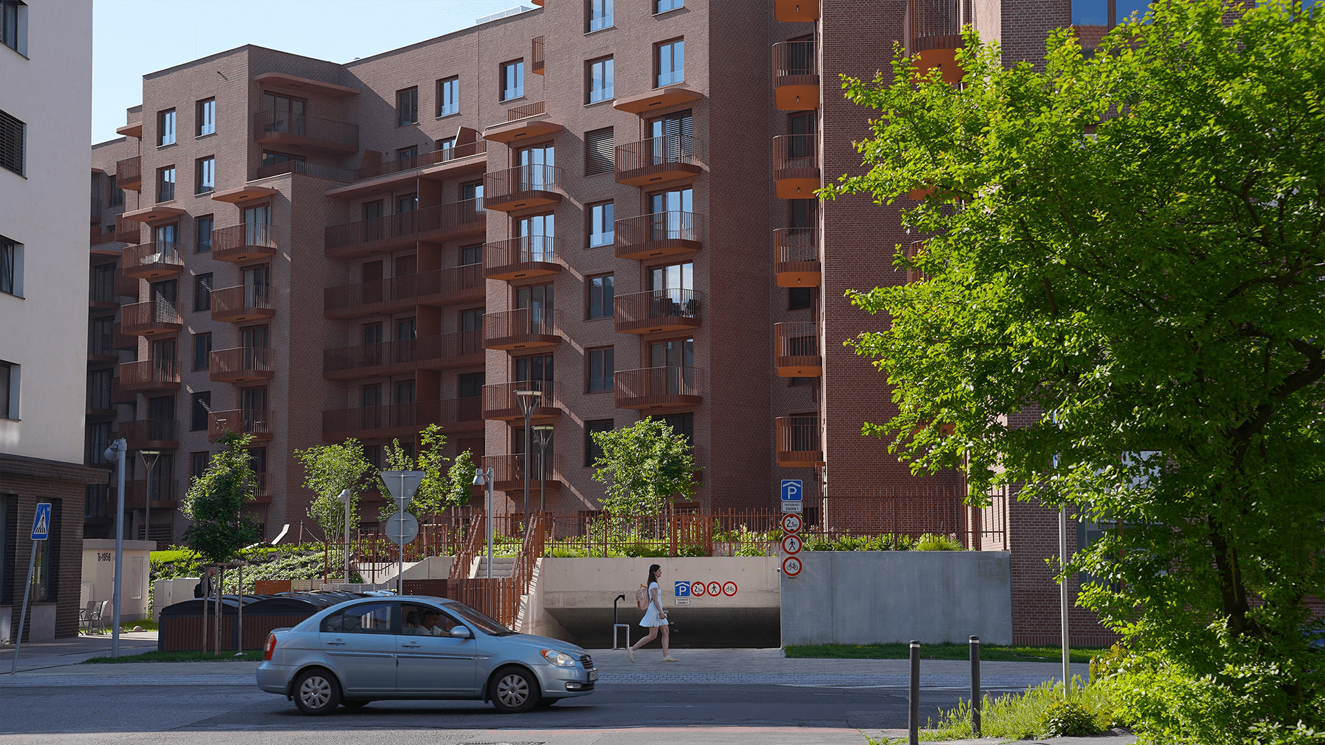  ZWIRN woongebouw gemaakt van rode bakstenen beveiligd door 2N oplossingen