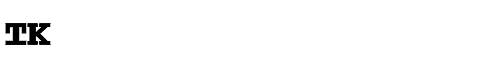 Czarny logo z pogrubionymi literami "TK" na białym tle.